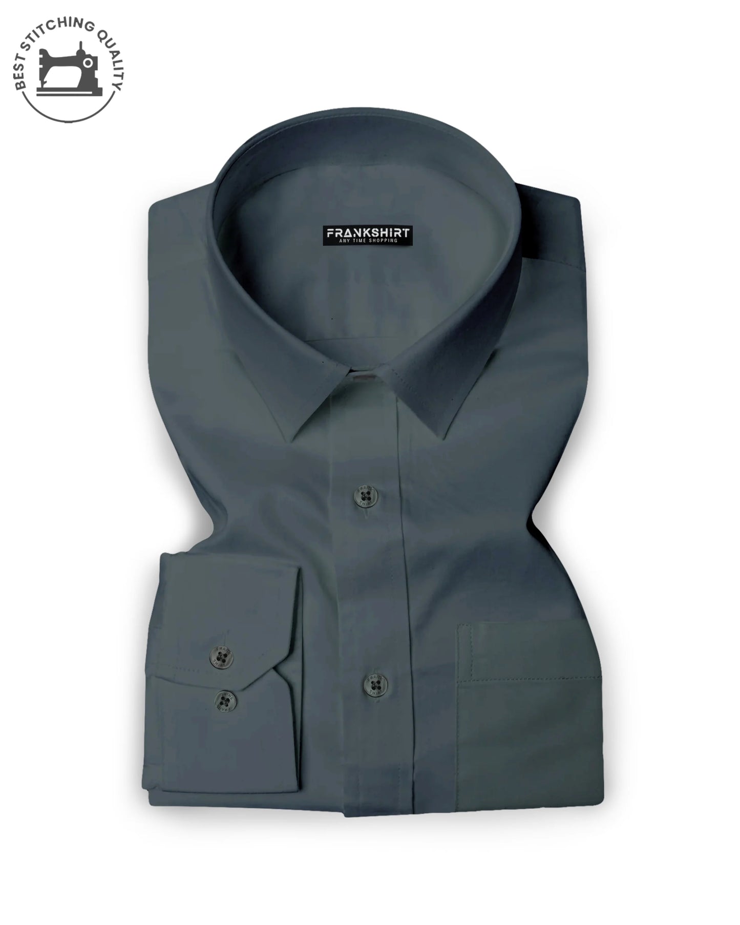 Pack of 2 Premium Cotton Shirt for Man (Navy Blue Check and Dark Grey)
