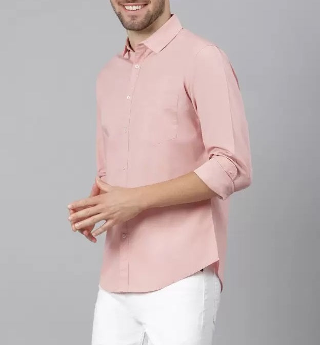 Premium Cotton Blend Solid Shirts (Peech)