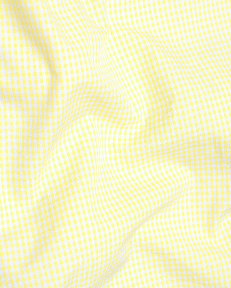 Lemon Check Button Down Oxford Cotton Shirt