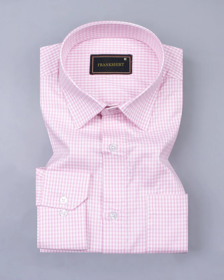 Pack of 2 Premium Cotton Shirt for Man (Light Pink Check and Dark Grey)