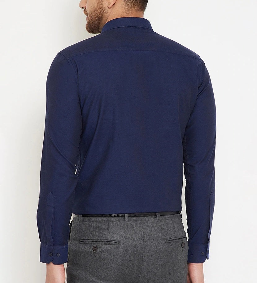 Frankshop Classic Cotton Blend Navy Blue Colour Shirt