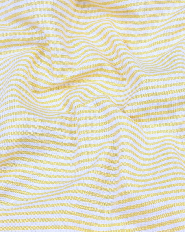 Yellow Stripe Down Button Oxford Cotton Shirt (FS050)