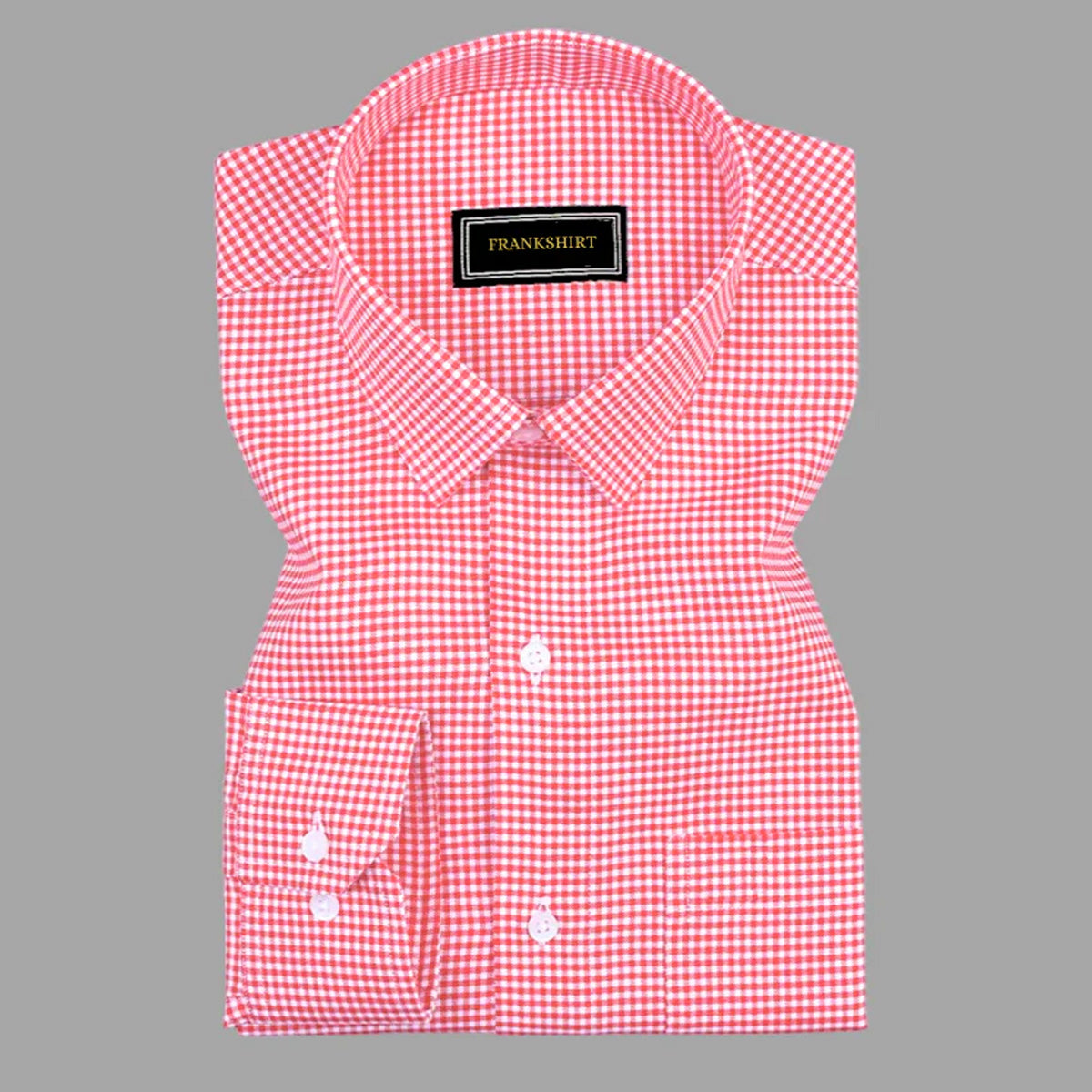 Red Check Button Down Oxford Cotton Shirt For Man