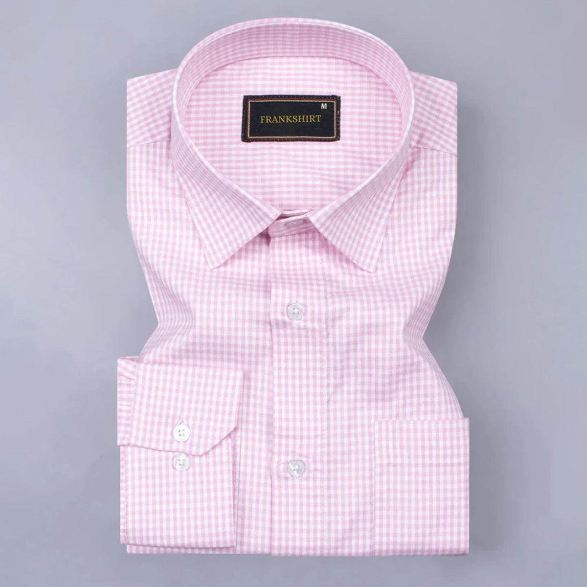 Light Pink Check Button Down Oxford Cotton Shirt