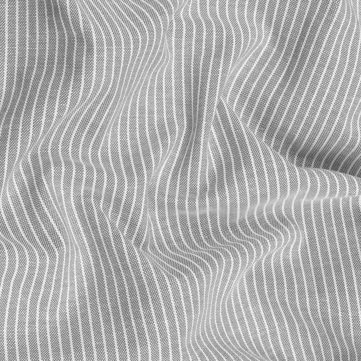 Silver Small Strip Down Button Oxford Cotton Shirt