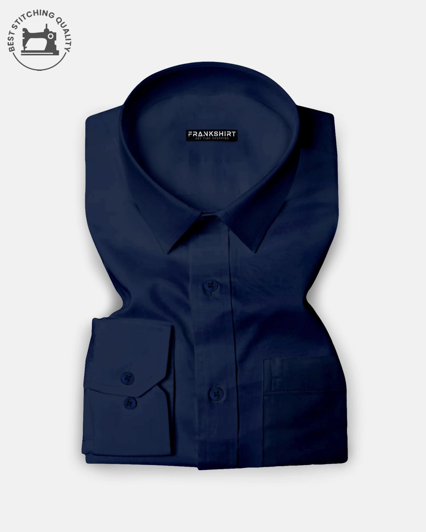 Pack of 2 Premium Cotton Shirt for Man (Black Check and Navy Blue)