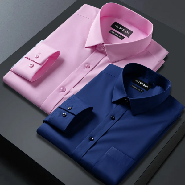 Pack of 2 Premium Satin Shirt for Man (Light Pink and Navy Blue)