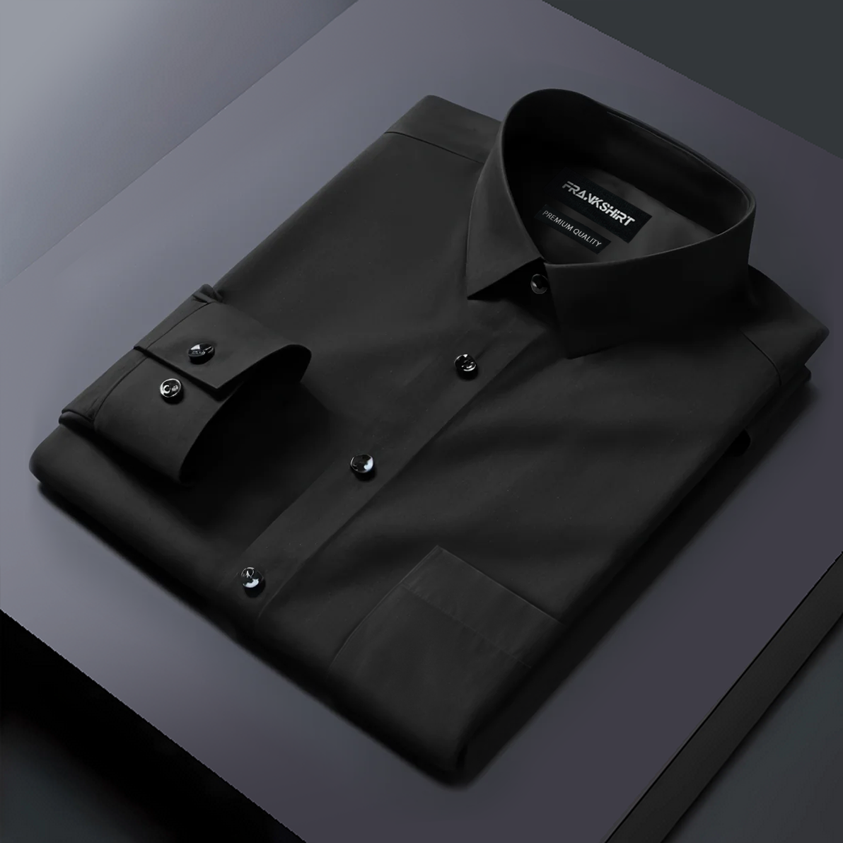 Premium Satin Solid Shirt for Man (Black)