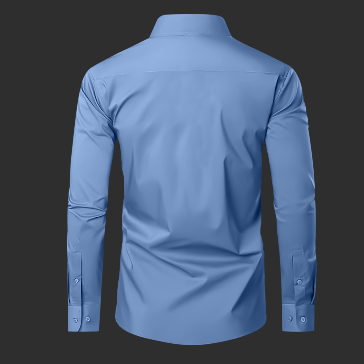 Premium Cotton Solid Shirt with White Stripe for Man (Denim Blue)