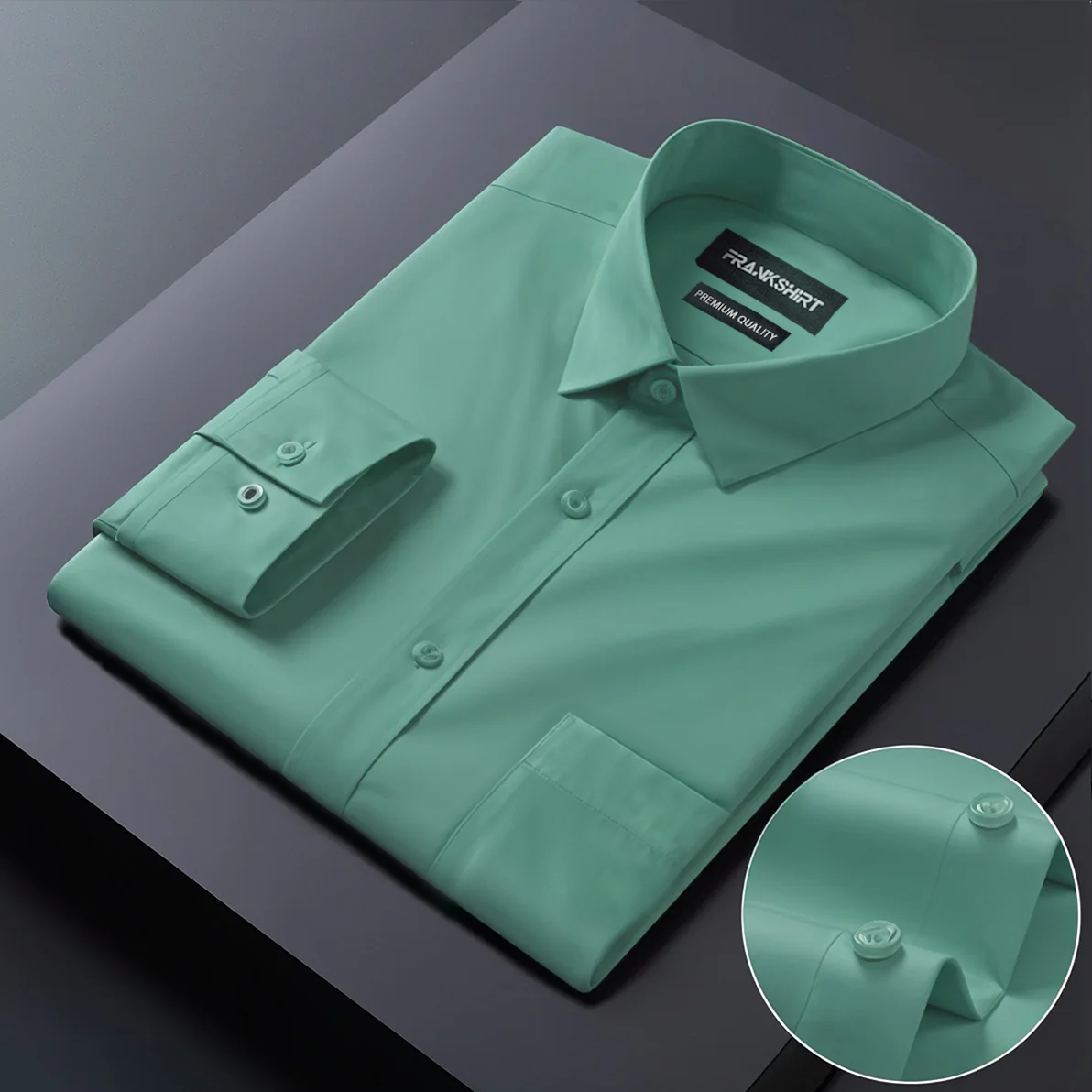 Premium Satin Solid Shirt for Man (Green)