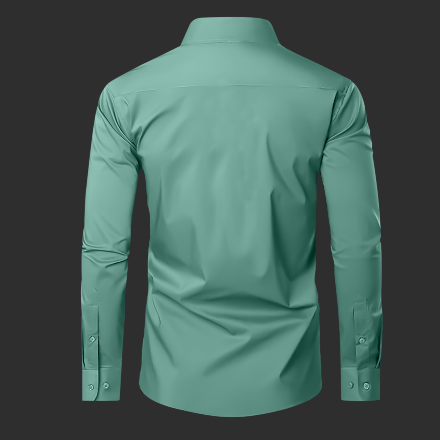 Premium Satin Solid Shirt with Red Stripe for Man (Green)