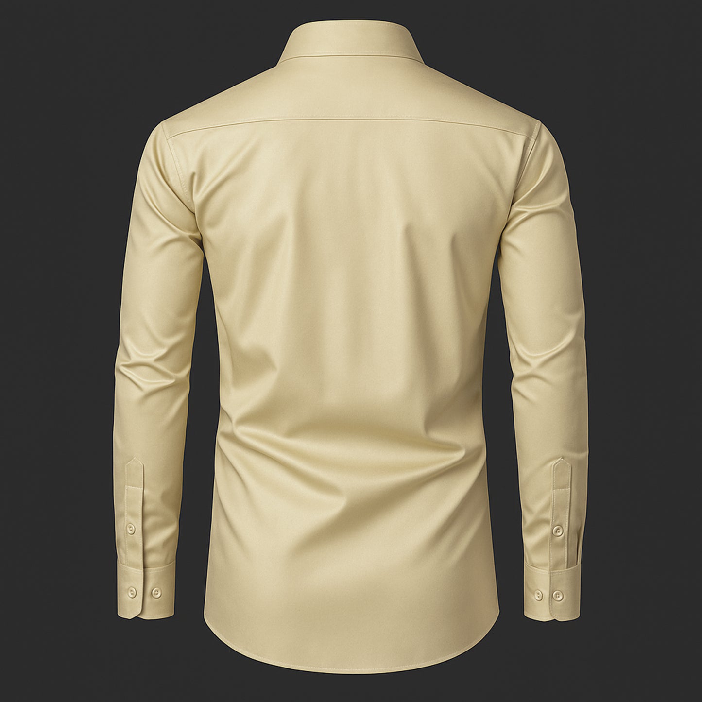 Premium Satin Solid Shirt with Black Stripe for Man (Lemon)