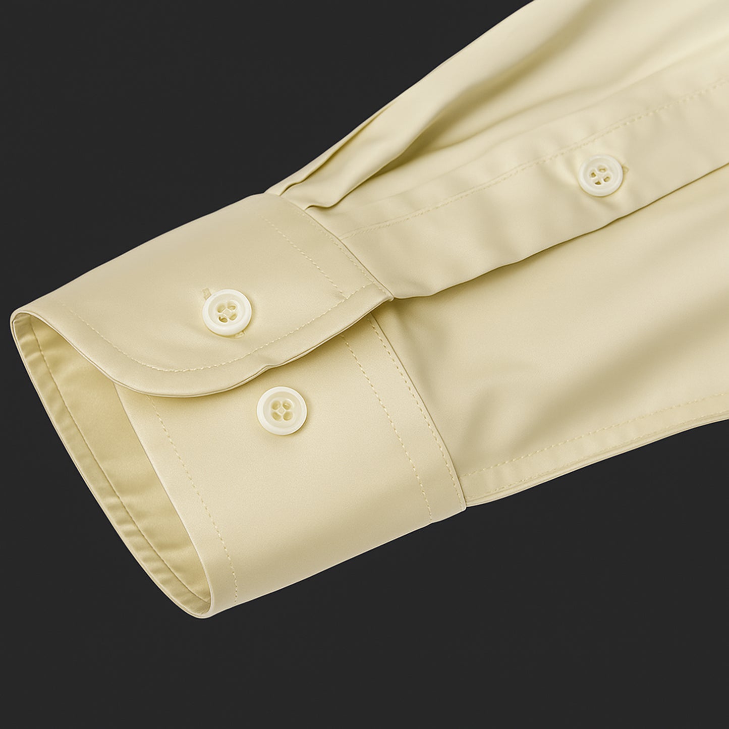 Premium Satin Solid Shirt with Black Stripe for Man (Lemon)