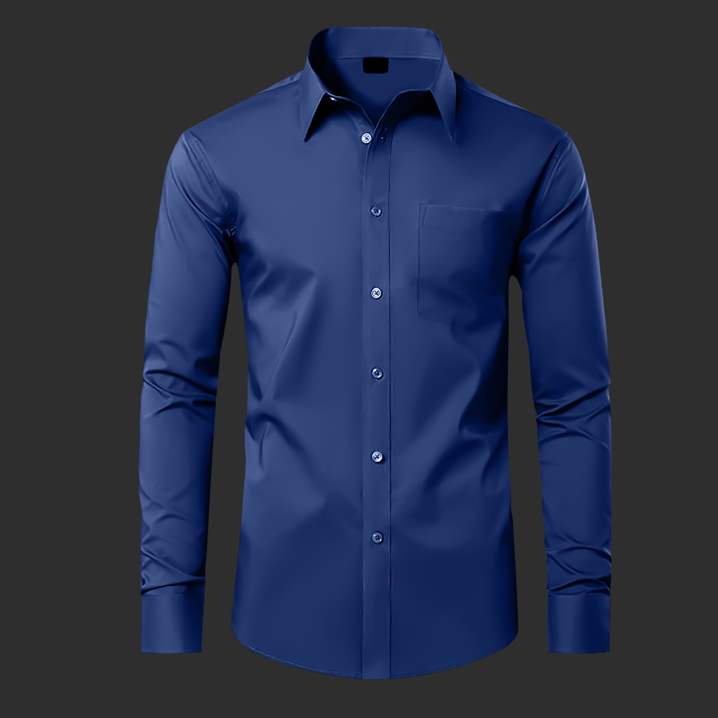 Premium Satin Solid Shirt for Man (Navy Blue)