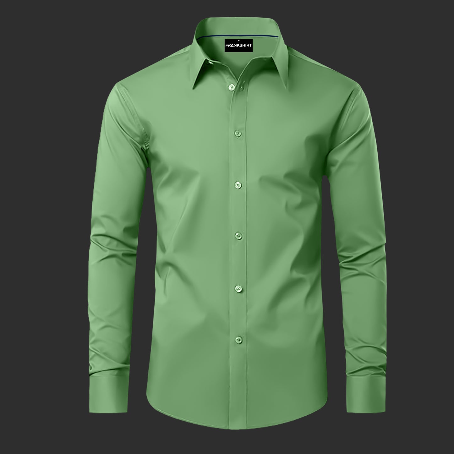 Premium Satin Solid Shirt with Navy Stripe for Man (New Pista)