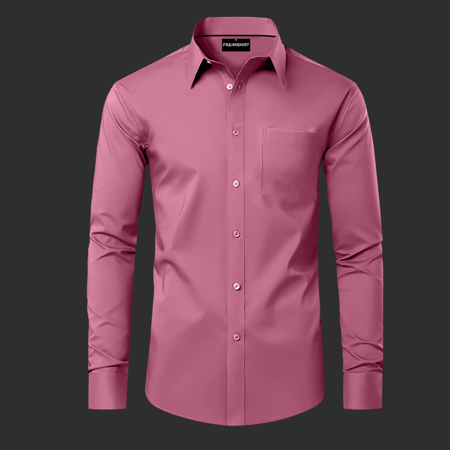 Premium Satin Solid Shirt with Black Stripe for Man (Solid Pink)
