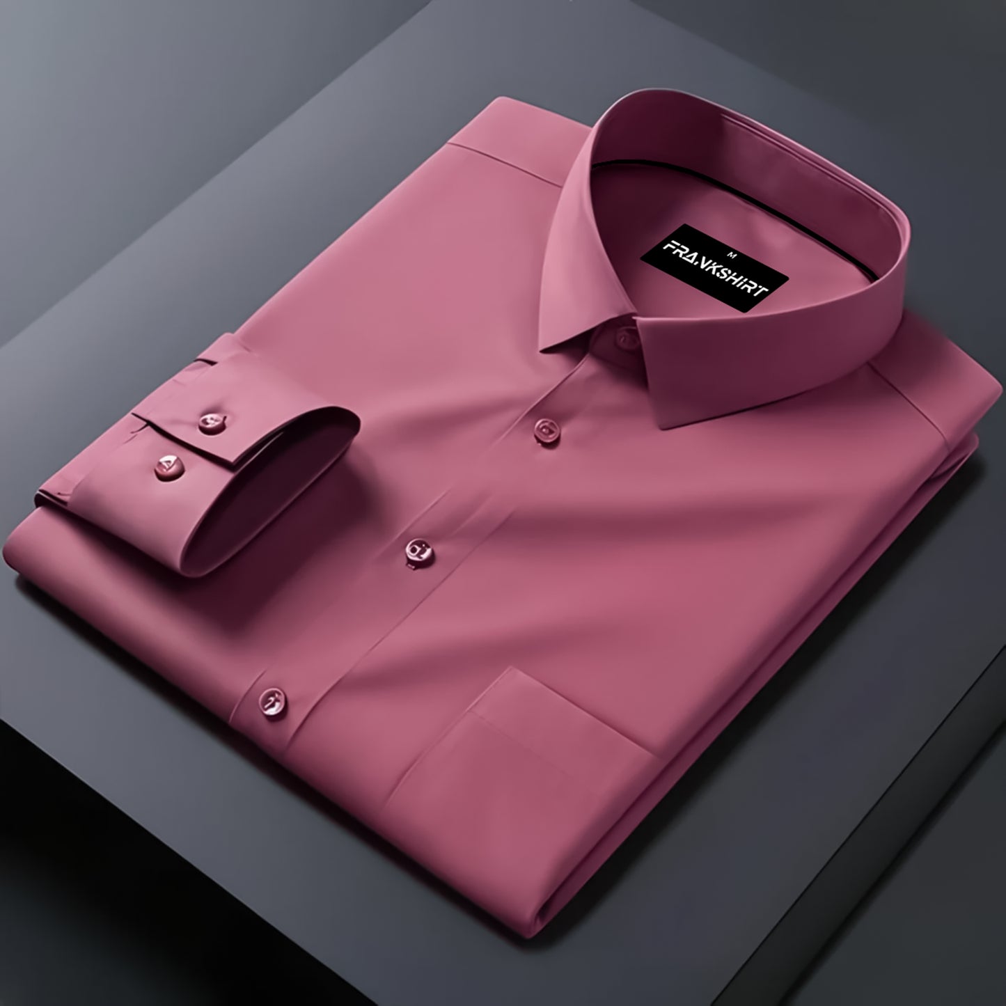 Premium Satin Solid Shirt with Black Stripe for Man (Solid Pink)