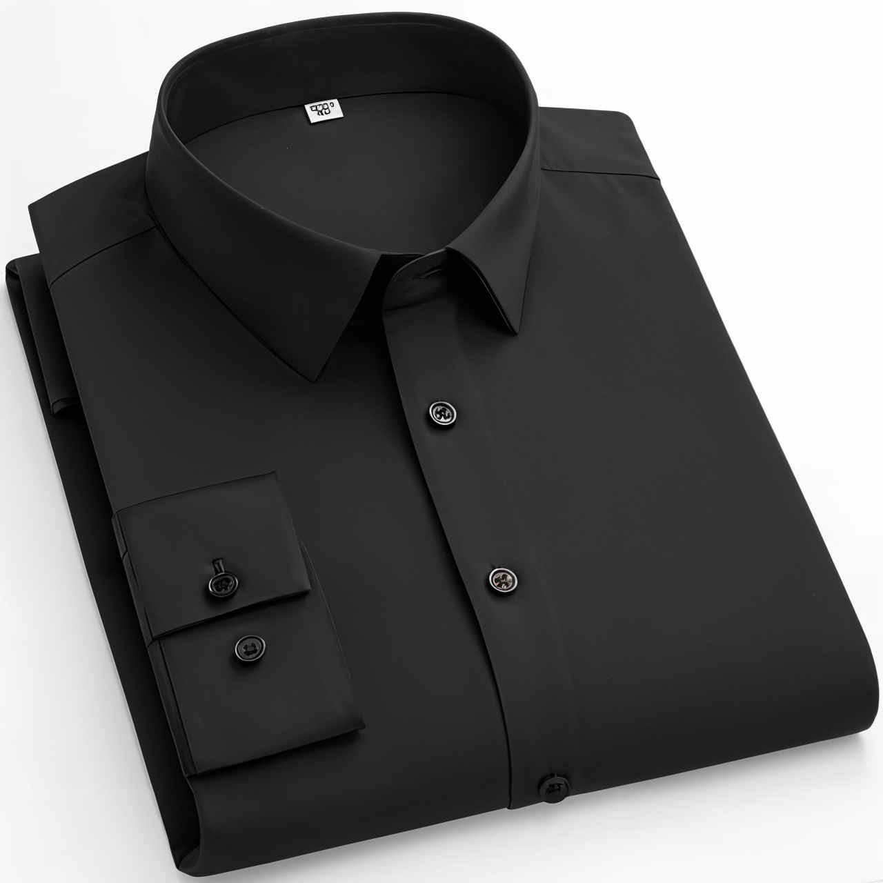 Frankshop Classic Cotton Blend Black Solid Shirt
