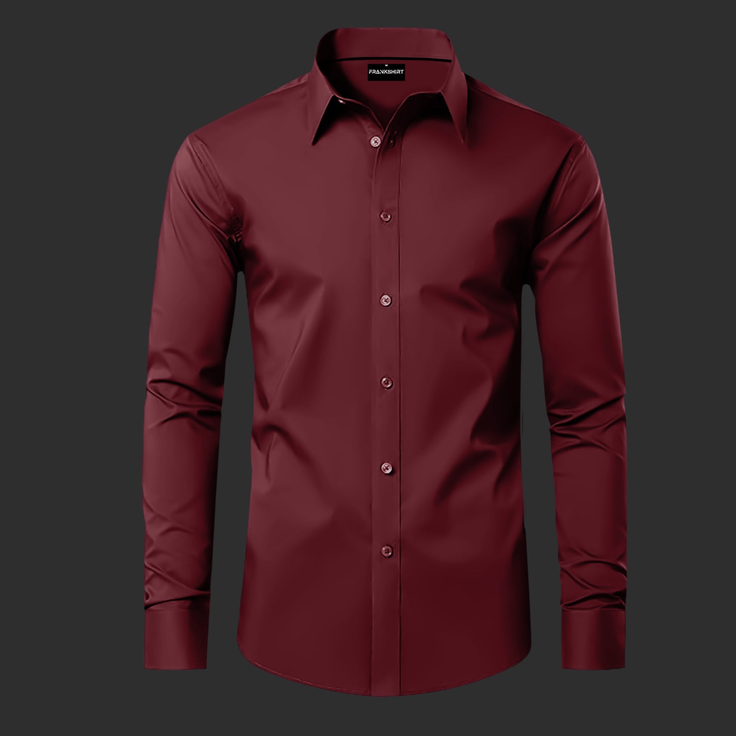 Premium Satin Solid Shirt with Black Stripe for Man (Maroon)