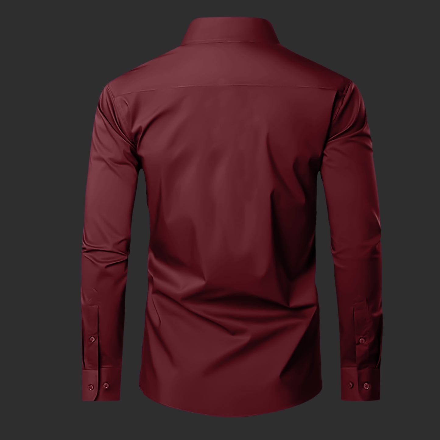 Premium Satin Solid Shirt with Black Stripe for Man (Maroon)