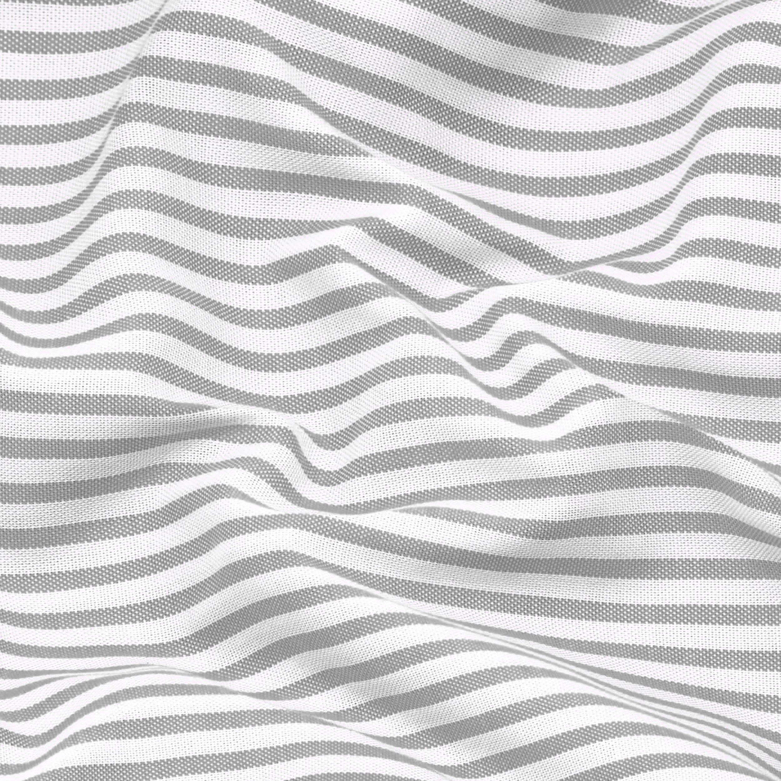 New Light Grey Stripe Down Button Oxford Cotton Shirt (FS043)