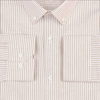 New Cream Stripe Down Button Oxford Cotton Shirt