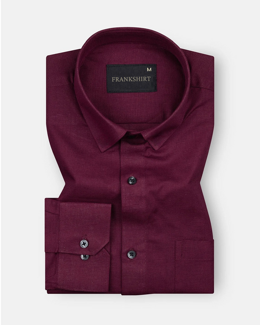 New Linen Shirt for Man (Maroon)