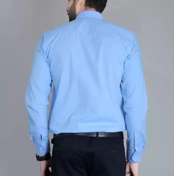 Plain Cotton Casual Shirt for Man (Sky Blue)