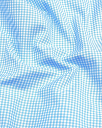 Sky Blue Check Button Down Oxford Cotton Shirt
