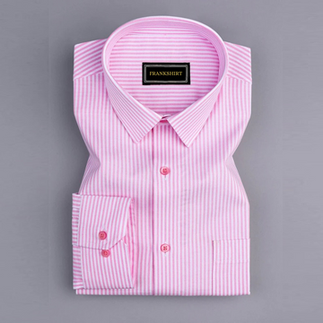 Light Pink Stripe Down Button Oxford Cotton Shirt