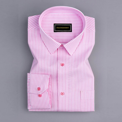 Light Pink Stripe Down Button Oxford Cotton Shirt