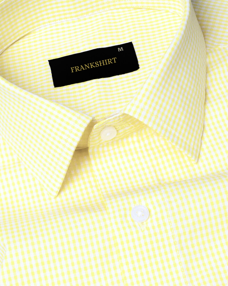 Lemon Check Button Down Oxford Cotton Shirt
