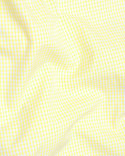 Lemon Check Button Down Oxford Cotton Shirt