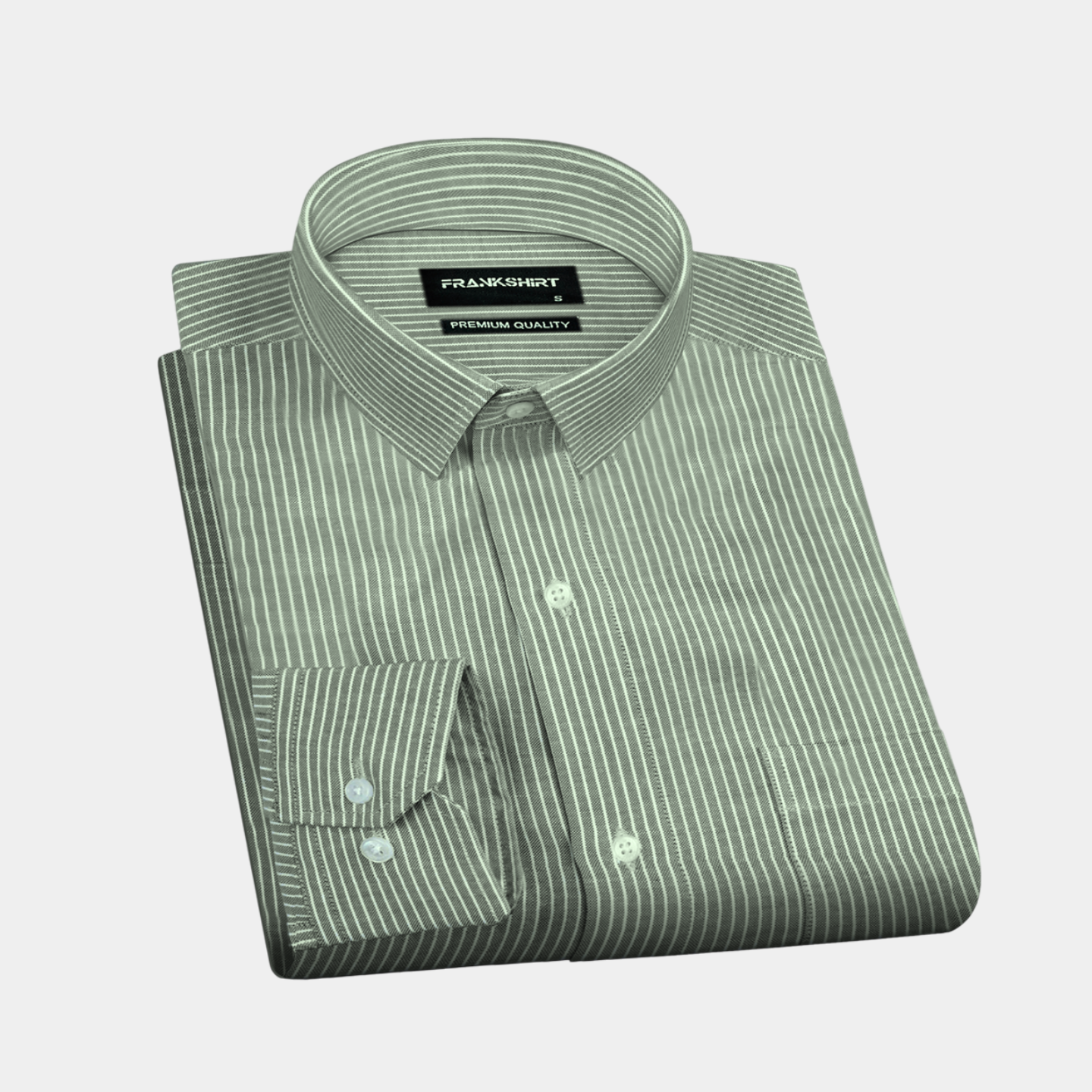 Green Small Strip Down Button Oxford Cotton Shirt