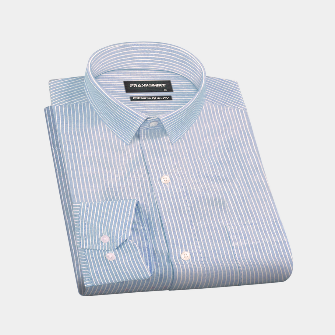 Silver Small Strip Down Button Oxford Cotton Shirt