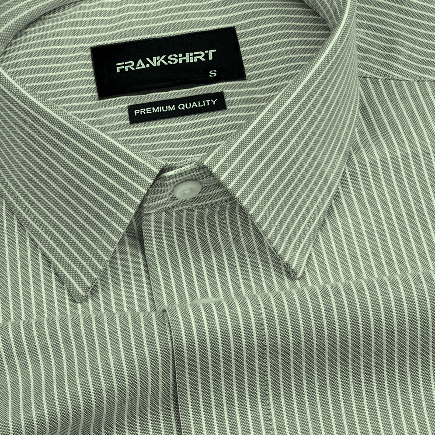 Green Small Strip Down Button Oxford Cotton Shirt