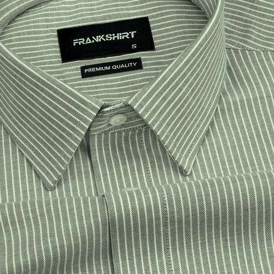 Green Small Strip Down Button Oxford Cotton Shirt