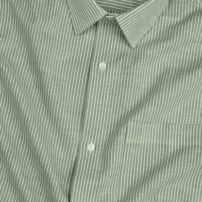 Green Small Strip Down Button Oxford Cotton Shirt