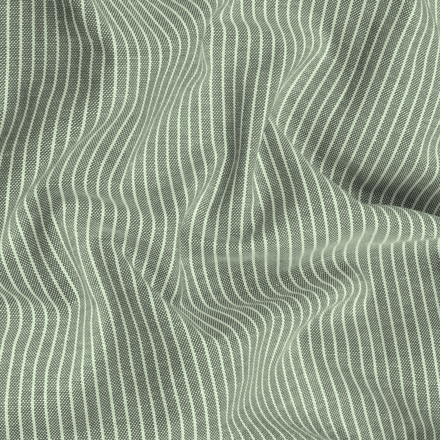 Green Small Strip Down Button Oxford Cotton Shirt