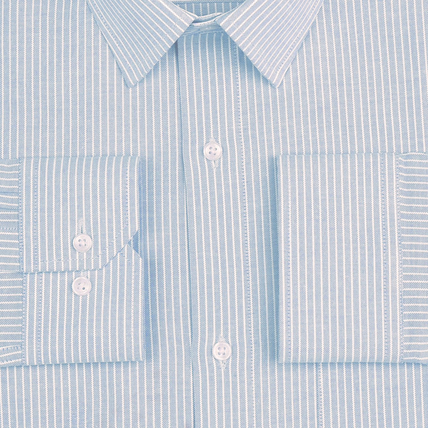 Silver Small Strip Down Button Oxford Cotton Shirt