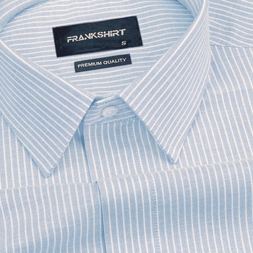 Silver Small Strip Down Button Oxford Cotton Shirt