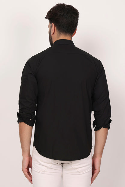 New Royal Black Down Button Casual Shirt I 100% Cotton Twill