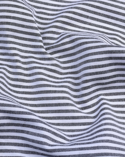 Black Stripe Down Button Oxford Cotton Shirt (FS041)