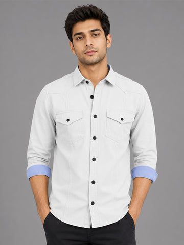 Cargo Style White Shirt