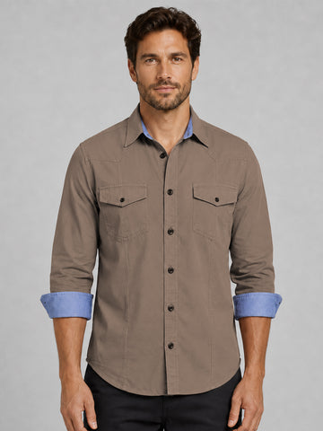 Cargo Style Khaki Shirt