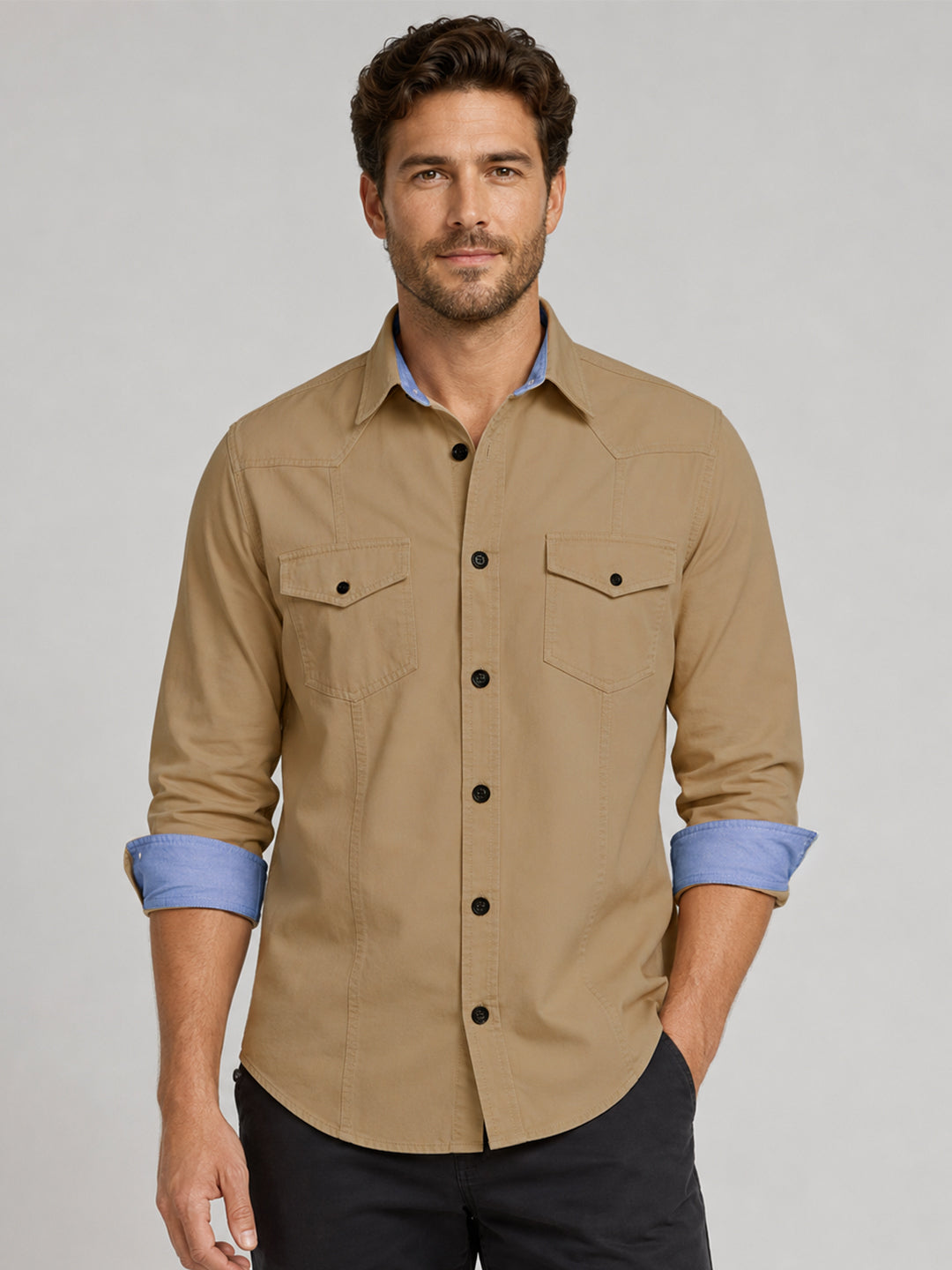 Cargo Style Beige Shirt