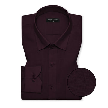 Wine Textured Linen Shirt For Men