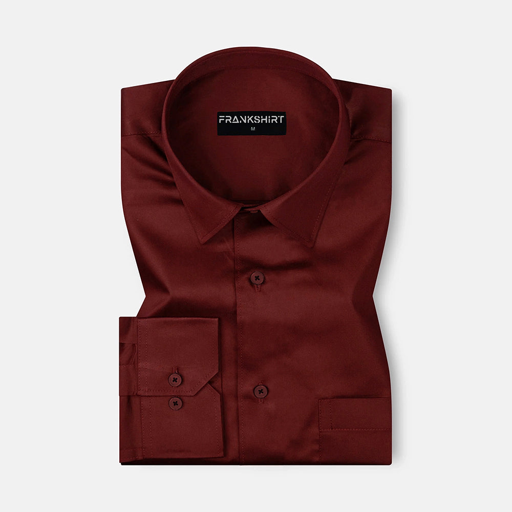 300GSM Premium Satin Shirt Combo for Men (Pink & Crimson Red)
