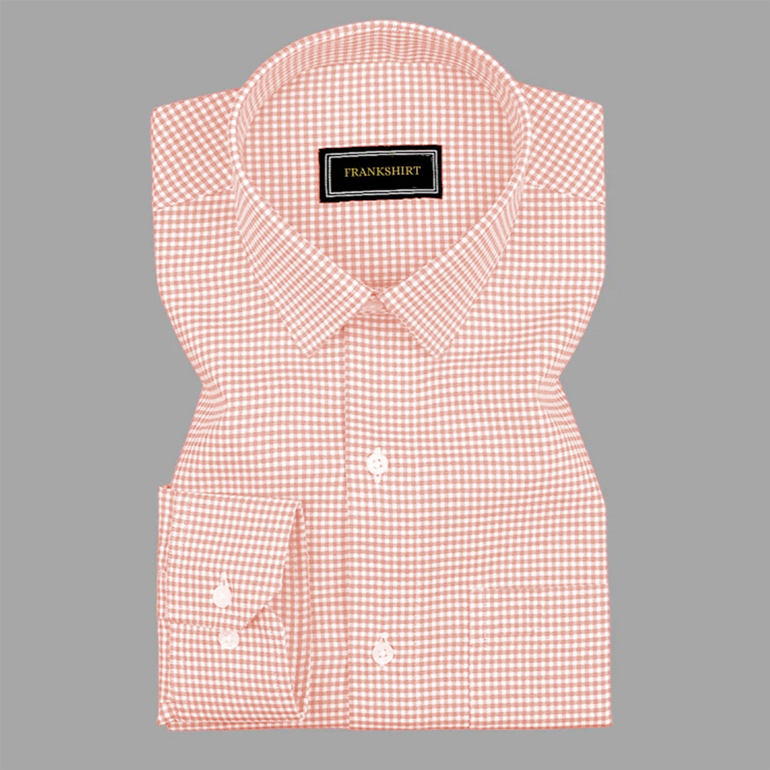 Peach Button Down Oxford Cotton Stripe Shirt For Man