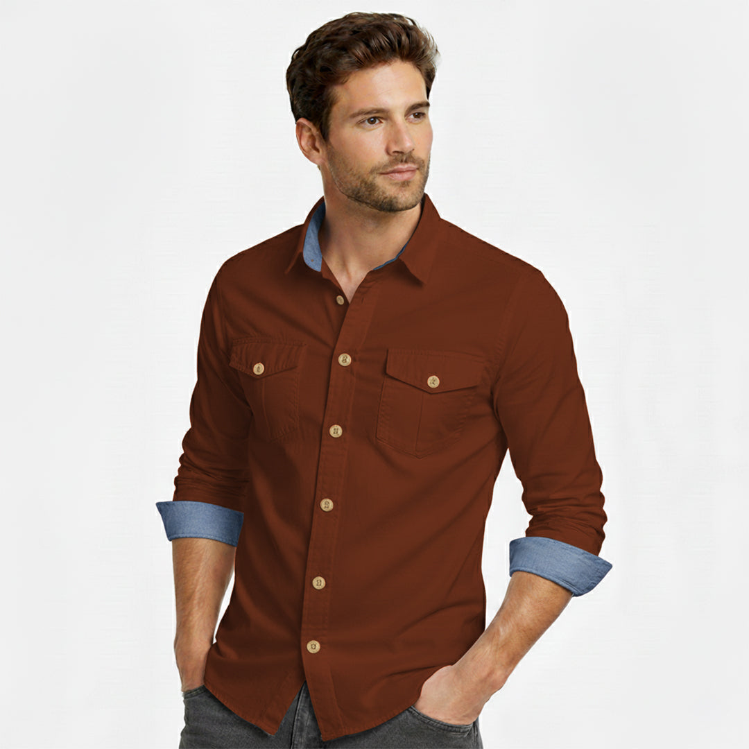 Cargo Style Brown Shirt